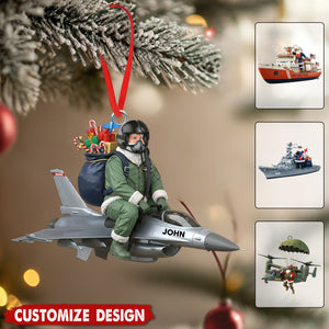 Personalized Military Christmas Ornament - Gift for Military Enthusiasts