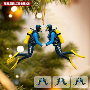 Personalized Scuba Diving Couple Ornament