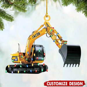 Personalized Excavator Led Light Christmas Ornament-New Release