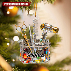 Personalized Barber Tool Kit Themed Style Ornament