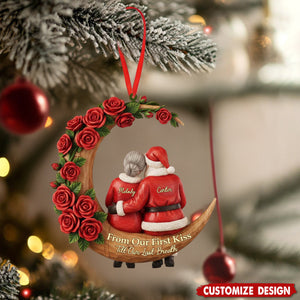 Personalized From Our First Kiss Till Our Last Breath Couple Christmas Ornament
