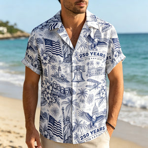 USA 250th Anniversary Hawaiian Shirt, 250 Years of Freedom Aloha Shirt