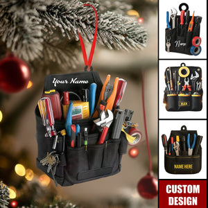 Personalized Electrician Tool Bag Christmas Ornament - Gift For Electrician, Electrician Lover Gift