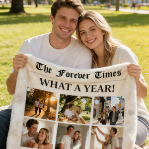 Personalized Newspaper Couple Blanket