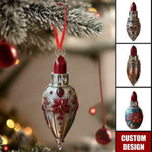 Personalized Lipstick Christmas Ornament