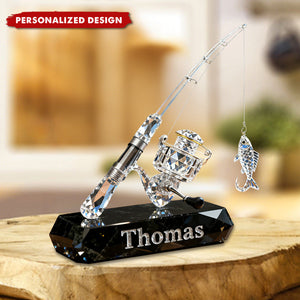 Personalized Fishing Rod Desktop Plaque-Gift For Fishing Lover