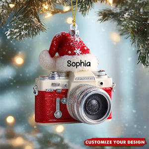 Personalized Camera Acrylic Christmas Ornament