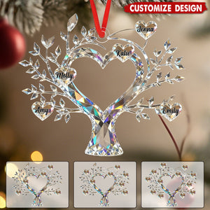 Personalized Tree of Life Family Member Crystal Ornament