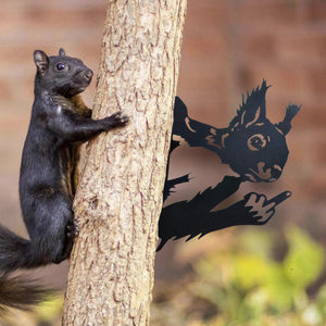 Peeping middle finger squirrel metal sign - Versatile Mountable Wall Art