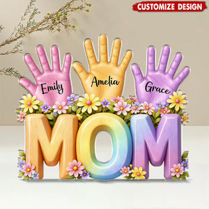 Personalized Hand Print Acrylic Plaque -Gift For Mom Wife