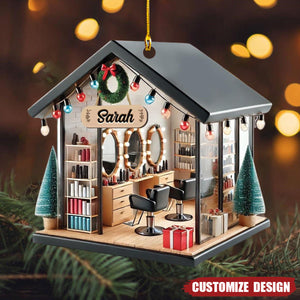 2025 New Release Personalized Hair Salon Acrylic Ornament Gift For Hairdresser