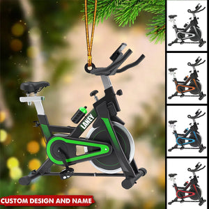 Personalized Exercise Bike Christmas Ornament - Gifts For Fitness Lover