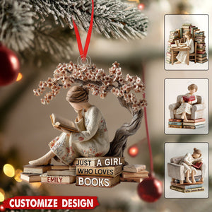 Just A Girl Who Loves Books - Personalized 1-Layer Acrylic Ornament
