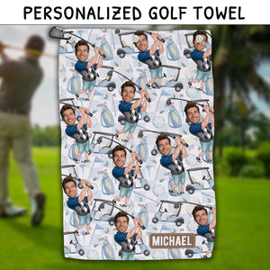 Funny Golfer - Personalized Golf Golf Towel, Gift For Golf Lovers