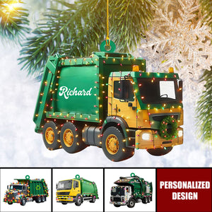 Personalized Garbage Truck Ornament-Gift for Sanitation Workers, Waste Management Staff, Truck Drivers
