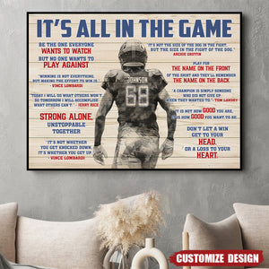 Personalized American Football Poster- Gift For American Football Lovers