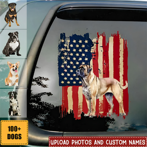 Personalized dog flag printed decal - gift for dog lovers