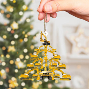 Personalized Excavator Construction Ornament-Gift For Kids-2024 New Release