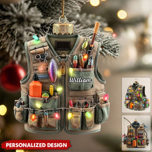 Personalized Fishing Vest Christmas Ornament Gift For Fishermen And Outdoorsmen