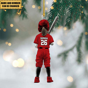 Personalized Girl Softball/Baseball Ornament - Gift For Softball Lovers - 2024 New Release