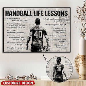 Personalized Handball Life Lessons Poster-Gift For Handball Lovers