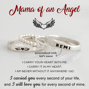 For Memorial-I Will Love You for Every Second of Mine Custom Name Wings Ring
