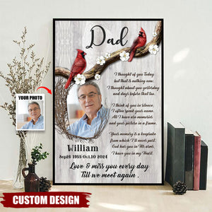 Love And Miss You Every Day - Personalized Memorial Poster, Sympathy Gift