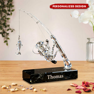 Personalized Fishing Rod Desktop Plaque-Gift For Fishing Lover