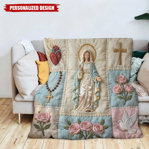 Personalized Our Lady Christian Blanket -Religious Keepsake for Devotees