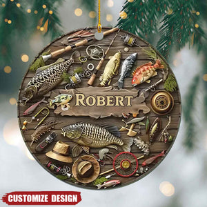 2024 New Release – Personalized Fishing Life Christmas/Car Ornament, Christmas Gift For Fishing Lover