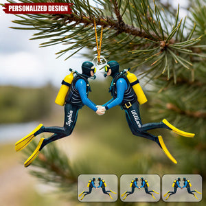 Personalized Scuba Diving Couple Ornament