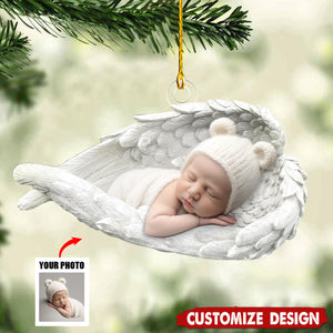 Personalized Baby Upload Photo Sleeping Angel Ornament