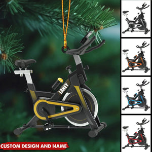 Personalized Exercise Bike Christmas Ornament - Gifts For Fitness Lover