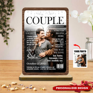 Personalized Love Story Couple Wooden Plaque - Gift For Romantic Couple