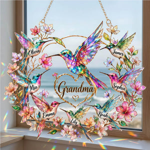 Personalized Hummingbird Suncatcher - Gift For Mom Grandma