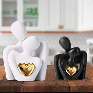 Mini Couple With Heart Statue, Anniversary Gift For Couple