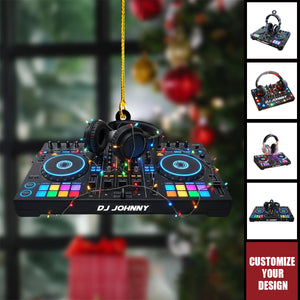 Personalized DJ Mixer with Headphones Christmas Ornament