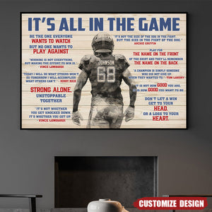 Personalized American Football Poster- Gift For American Football Lovers