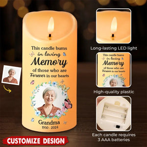 Burns In Loving Memory - Memorial Personalized LED Candle