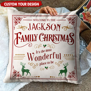 Welcome To The Family Christmas, Personalized Custom Pillow, Gift For Family Members