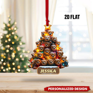 Personalized Bear Ornament-Holiday Gift for Kids-2024 New Release