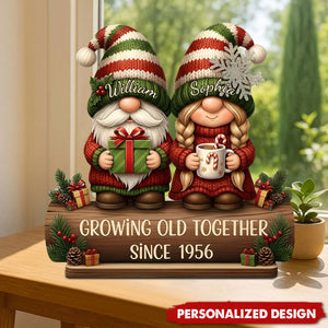 Personalized Couple Growing Old Together Wooden Plaque