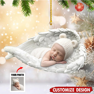 Personalized Baby Upload Photo Sleeping Angel Ornament