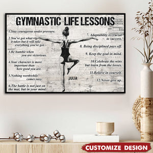 Gymnastic Life Lessons Girl Poster - Gift For Gymnastics Lovers