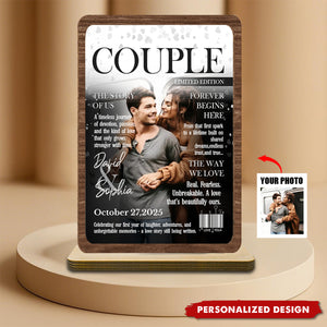 Personalized Love Story Couple Wooden Plaque - Gift For Romantic Couple