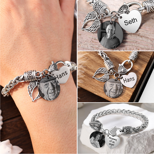 Personalized Angel Wing Memorial Bracelet-Sympathy Gift For Friend Or Family