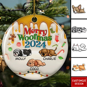 2024 New Release Happy Woofmas - Personalized Custom 3D Inflated Effect Ceramic Ornament