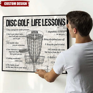 Personalized Disc Golf Life Lessons Sport Poster - Gift For Disc Golf Lovers
