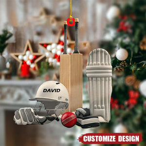 Personalized Cricket Set Ornaments Gift for Cricket Lover - 2024 New Release