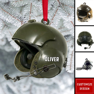 New Release Personalized Military Flight Helmet Ornament